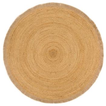 Copertura per Pavimento Intrecciata 180 cm, Iuta, Bordo a Balze
