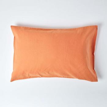 Burnt Orange Linen Housewife Pillowcase, Standard Size by Homescapes