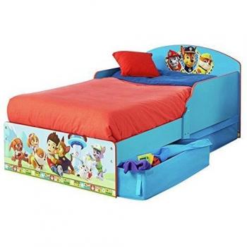 Lit d'enfant en bois avec bleu et motifs Pat' Patrouille