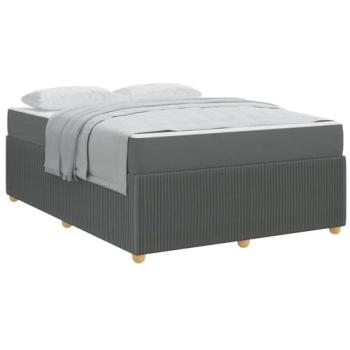 Cadre de lit autre gris foncé 140 x 200 cm tissu Vidaxl