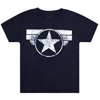 Navy Marvel Cap Logo Cotton T-Shirt for Boys – Size 7‑8