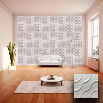 Rivestimento di lusso 3D 50X50cm BIANCO verniciabile FIORI