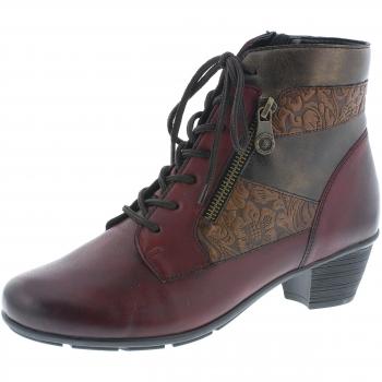 Remonte Damen Stiefeletten, Frauen Schnürstiefelette, Stiefel Kurzstiefel schnür-Boot Freizeit, Rot (chianti), 36 EU / 3.5 UK