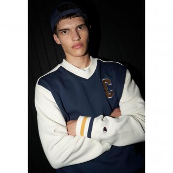 Felpa con Logo Universitario Scollo a V