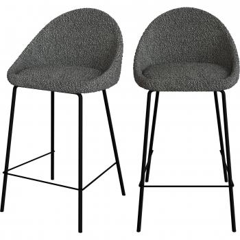 Chaises de Bar Bouclette Gris 65 cm