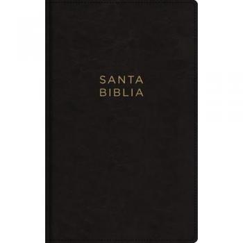 NBLA, Santa Biblia, Ultrafina, Letra grande, Leathersoft, Negro, Palabras de Jesus en rojo, con cierre