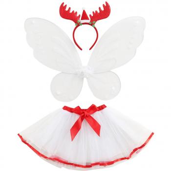 Look frais “Papillon & Cerf” – ensemble jupe courte, couleur unie