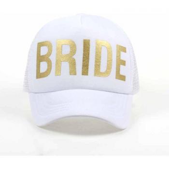 Gorra de novia malla dorada “Sofisticación Béisbol”