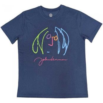 John Lennon Unisex Shirt con Autoritratto – M Blu