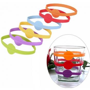 Set de marqueurs pour verres à vin en silicone