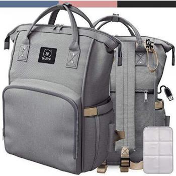 BEARTOP Mommy Bag Rucksack groß mit Wickelunterlage