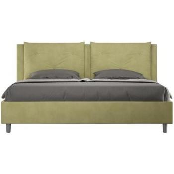 Letto Imbottito Ityhome 180x190 Microfibra Tè Verde con Rete