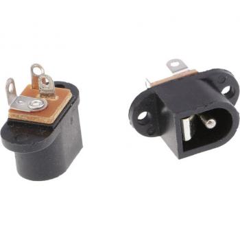 Conector Jack DC 5.5x2.1mm hembra y macho para montaje en panel paquete de 10