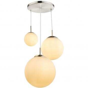 Plafonnier Chic JOEL à Trois Éclairages en Verre