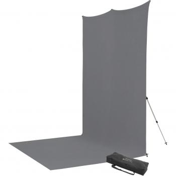 Westcott X-Drop Pro 8x13 Neutral Gray Sweep Backdrop – No-Wrinkle Kit