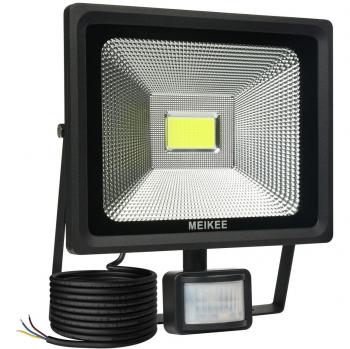 MEIKEE 50 W LED Außenstrahlerturm mit Bewegungssensor – Aluminium, IP65