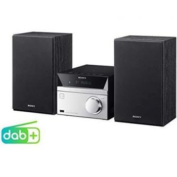Sony CMT-SBT20B Sistema Audio Hi-Fi con Lettore CD, Radio FM/DAB, USB, NFC e Bluetooth, 12W Potenza, Colore Nero/Argento