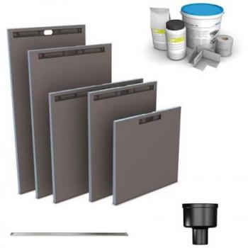 Villeroy & Boch Wedi Fundo Riolito Neo 120 x 90 cm con barra de acero inoxidable