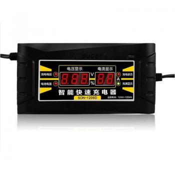 Cargador de batería de ácido de plomo 12V 6A con pantalla digital