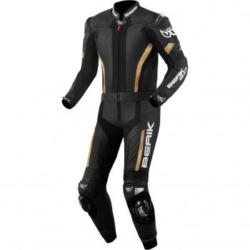 Berik Losail 50 – Abito Moto in Pelle Nero Marrone Oro