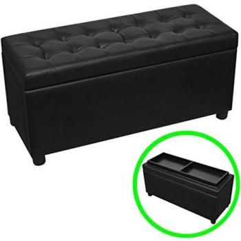 VidaXL Matte Black Artificial Leather Side Table