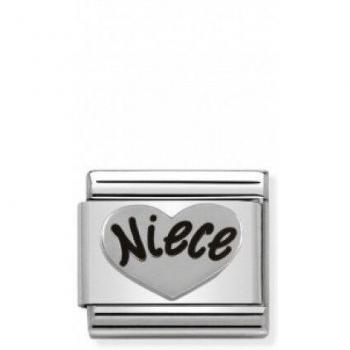 Nomination Oxidised Niece Heart Charm