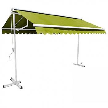 Tente de terrasse double pente 3x3m en aluminium vert