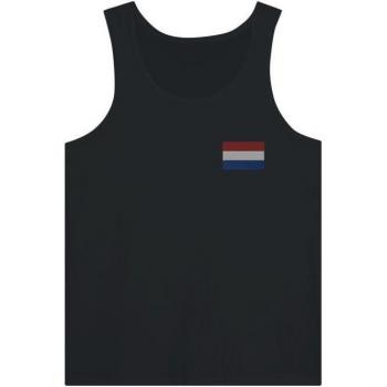 Slim-Fit Dutch Flag Tank – Black, 100% Cotton, Unisex Style