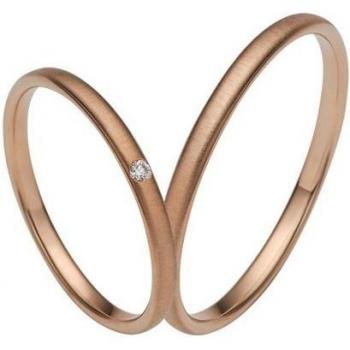 Trauring FIRETTI „Gold‑Ehering LIEBE“ – Roségold 585, 2 mm, 0,02 SI