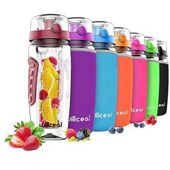 Botella Willceal para Agua con Infusiones de Frutas, Resistente, a Prueba de Fugas, Tamaño Grande, Ideal para Llevar al Hacer Deporte