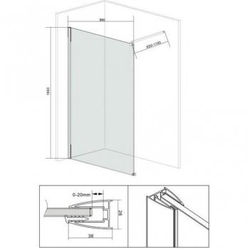 Welltime Tropea Walk-In-Dusche, Sicherheitsglas