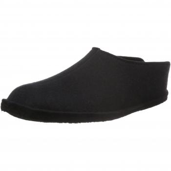 HAFLINGER Flair Smily Filzpantoffeln aus Wollfilz Hausschuh Schwarz, Gr. 45