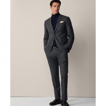 Vestito Uomo Grigio Medio Hackett in Fibra di Lana Traspirante Taglia 40