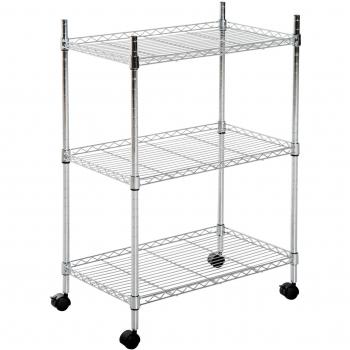 HOMCOM Adjustable Height Storage Tray with Rollers for Home Use