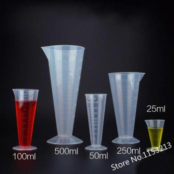 5 Piece Transparent Plastic Measuring Cup Set (25ml, 50ml, 100ml, 250ml, 500ml)