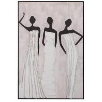 Cuadro decorativo africano con cuerdas y marco 80x4x120 cm