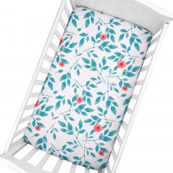 Drap ajusté bébé 130x70 cm, imprimé animaux mignons