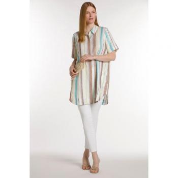 Ulla Popken Plus Size Stripe Linen Blouse