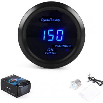 Dynoracing Öl­druckanzeige 52 mm – Auto‑Messgerät für PSI, LED-Blau, kompakt und leicht zu installieren