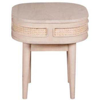MangoSage Valencia Nightstand – Cane & Mango Wood – 50x50x55cm