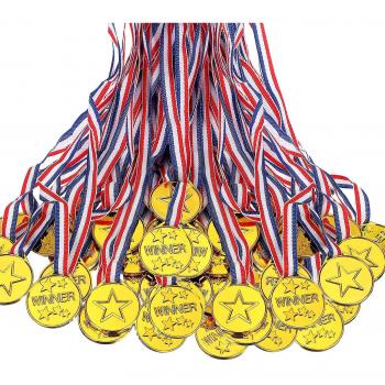 Décorations de Fête : Médaille d’Or 100 Pcs
