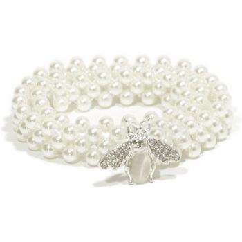 Crystal Strap Pearl Chain Waist Belt
