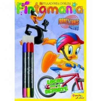 Looney Tunnes Active! ,Locos por el deporte. Pintamania rotuladores dobles