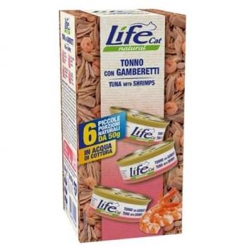 Life petcare Life Cat Natural Multibox Tonno con Gamberetti Lattine 6x50gr