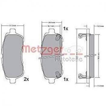 METZGER Brake Pad Set for Disc Brakes 1170017