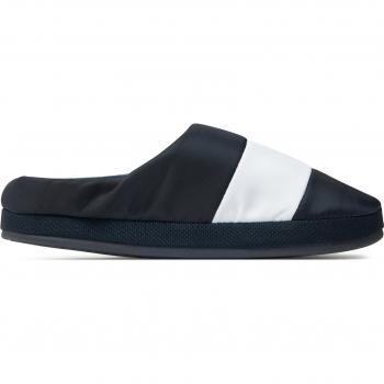 Dunkelblaue Hausschuhe mit Kontrastbesatz von Tommy Hilfiger