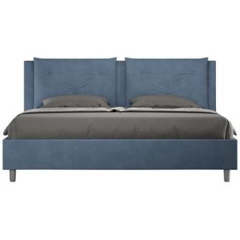 Letto Matrimoniale in Microfibra Blu Appia con Rete, Dimensione 180x210