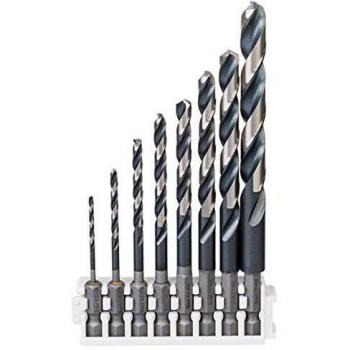 Bosch 8 Piece HSS Hex Shank Drill Bit Set