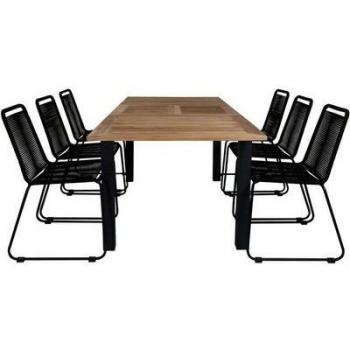 Mobilier de jardin Panama, table extensible et chaises Lindos