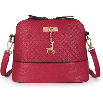 Shell Shape Mini Leather Bag for Women with Deer Toy